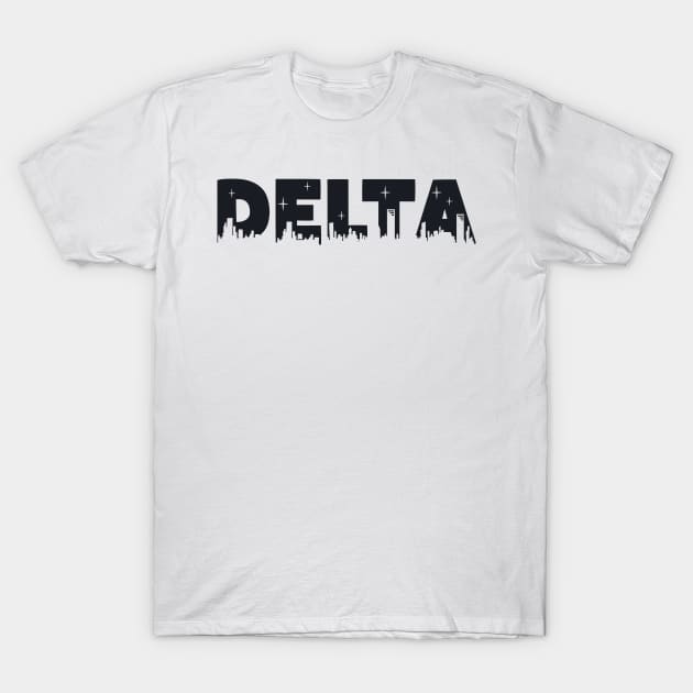Delta Cityscape Letters T-Shirt by Rosemogo